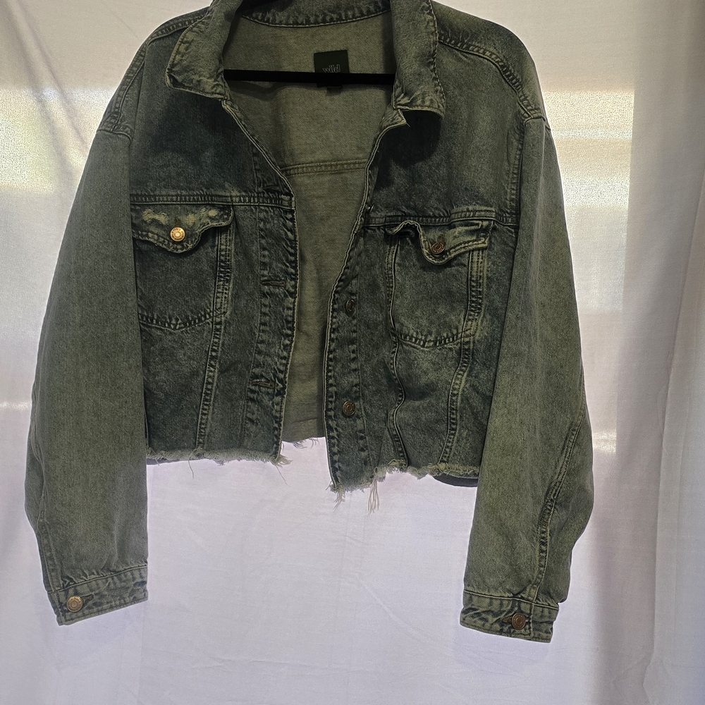 Wild Fable Distressed Black Denim Jacket